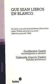 Que sean libros en blanco