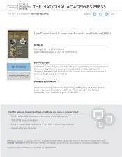 How People Learn II: Learners, Contexts, and Cultures